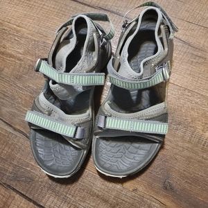 EUC Rare HTF Merrell Brindle Hiking Sandals - Women's Size 6 Grey/Green